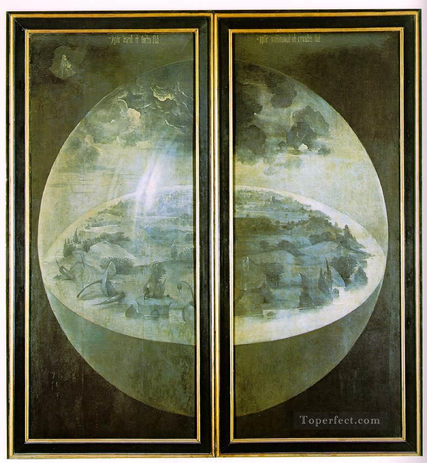 Garden of Earthly Delights outer wings of the triptych moral Hieronymus Bosch Oil Paintings